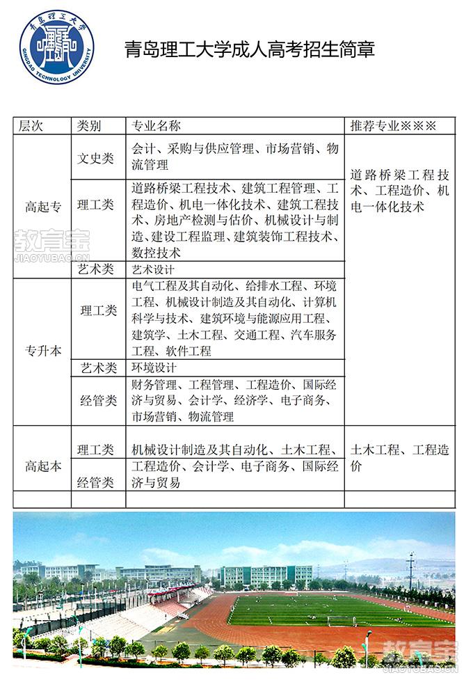 青岛青岛理工大学专升本_大班_费用_华教教育