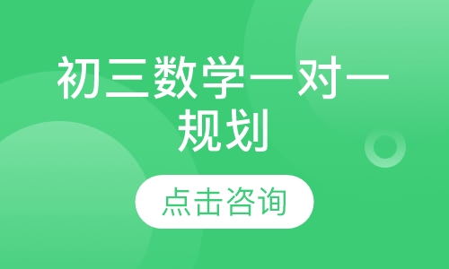 初三数学一对一规划