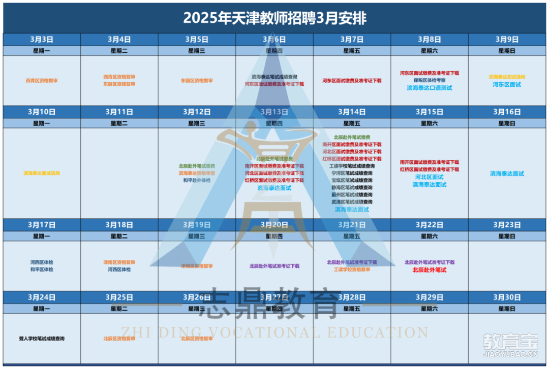 天津市25年教师招聘备考日历_25年3月安排.png