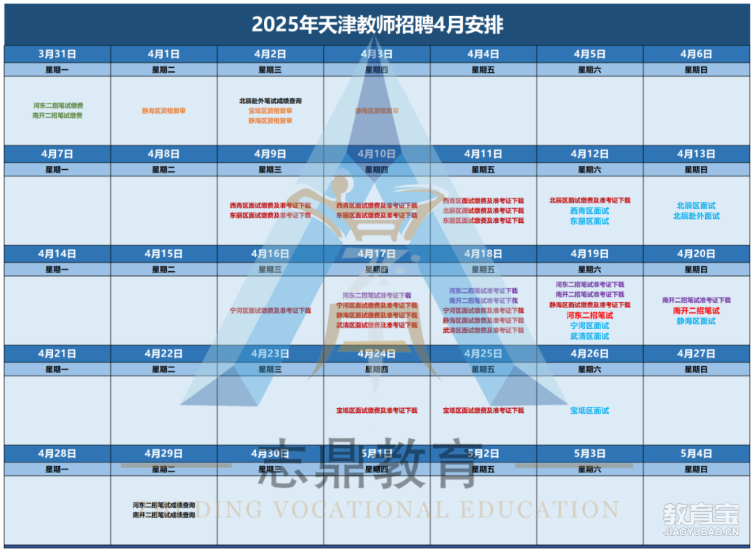 天津市25年教师招聘备考日历_25年4月安排.png