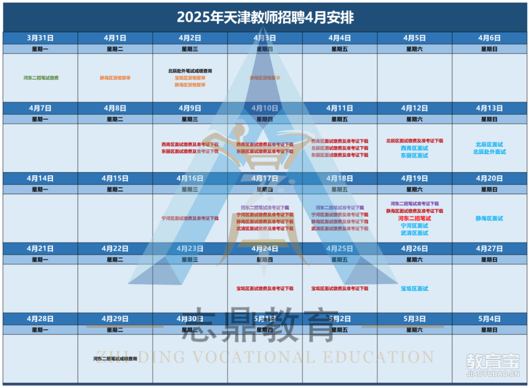 天津市25年教师招聘备考日历_25年4月安排.png